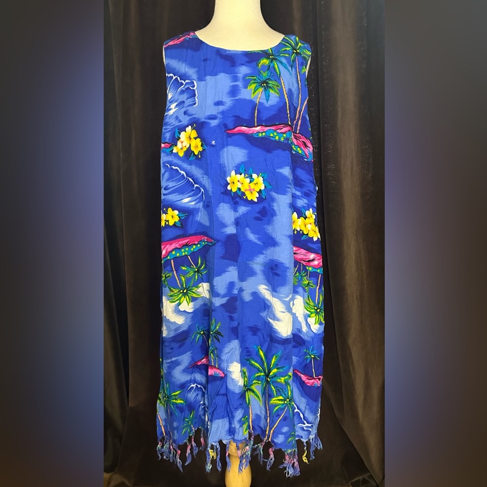 Hawaiian Print Dress, Size XL